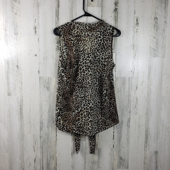 dots sheer cheetah print top women's size medium - Picture 4 of 9